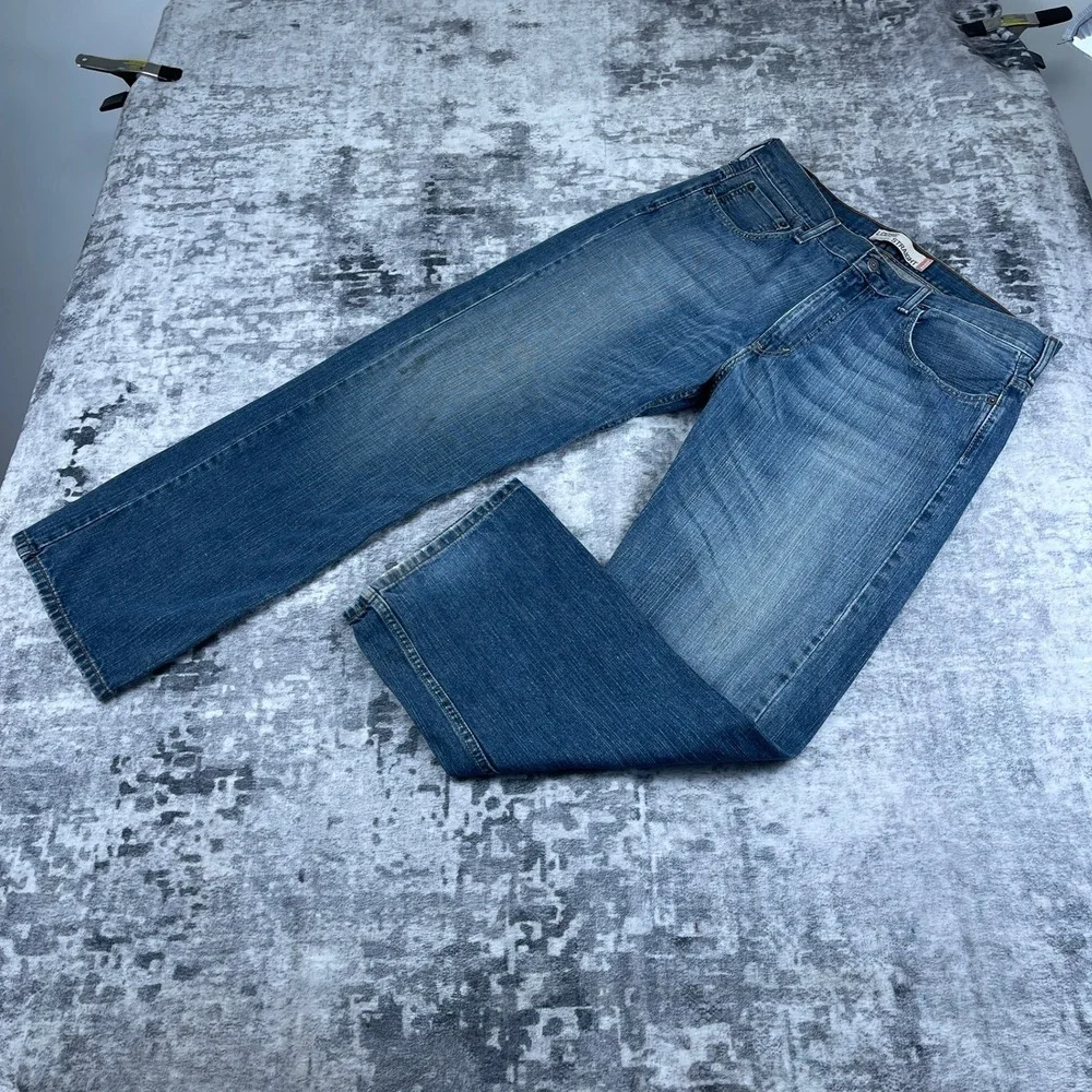 Levi Strauss & CO Mens 36x32 569 Loose Straight Denim Jeans Blue Solid Baggy - Picture 1 of 13